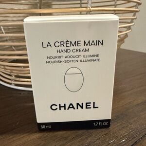 CHANEL La Crème Hand Cream AND Chanel makeup bag